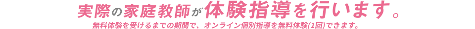実際の家庭教師が体験指導を行います。