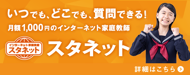 月額たったの1,000円のインターネット家庭教師スタネット